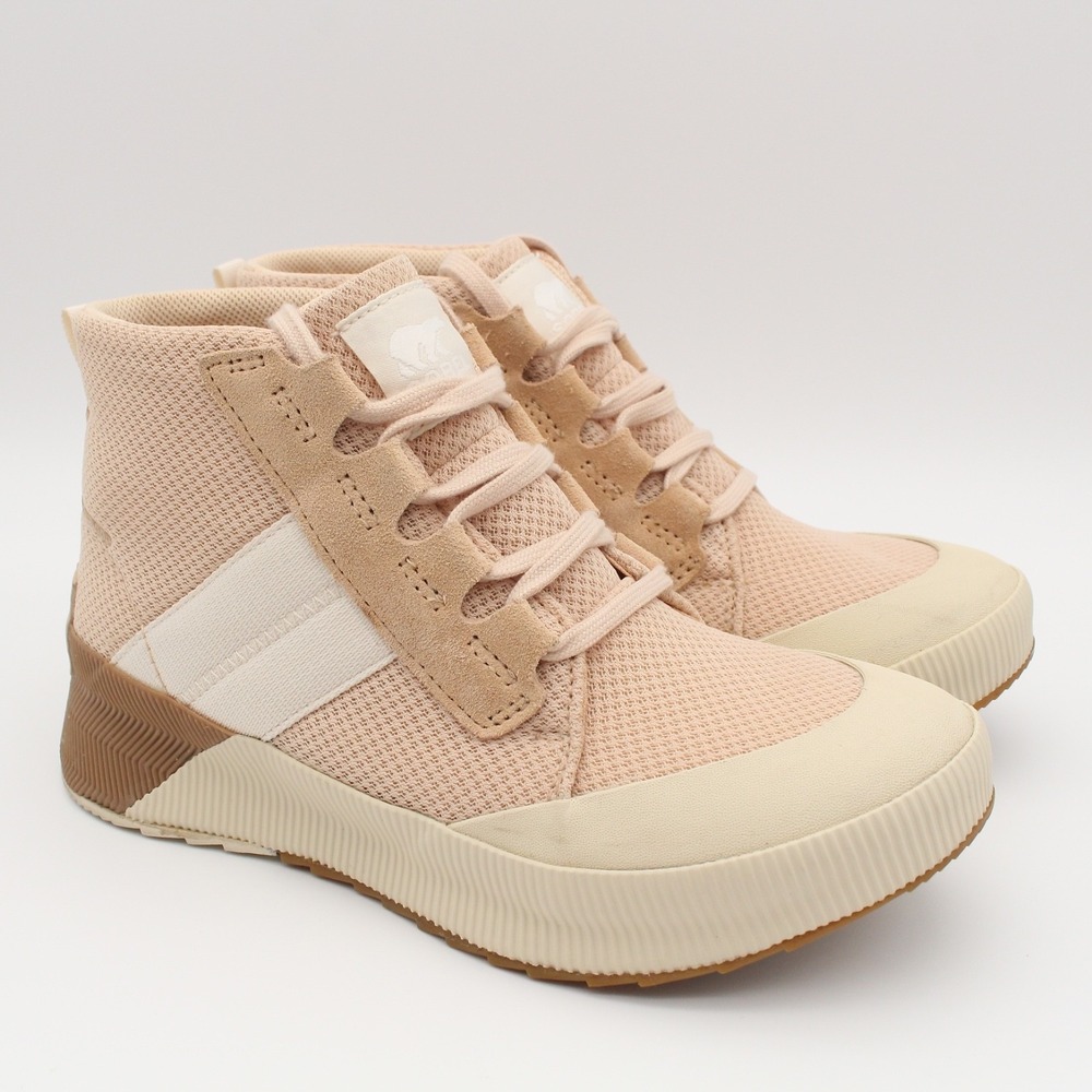Sorel Out n About III Mid Sneaker Womens Size 7 Quarry/Sea Salt Waterproof